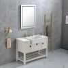 40x30 Inch LED Bathroom Mirror with Frontlit and Backlit, Wall Mounted Vanity Mirror with Smart Touch Button, Anti-Fog, Memory Function, 3 Colors