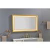 48x30 Inch LED Frontlit Bathroom Mirror with Metal Frame, Wall Mounted Vanity Mirror with Smart Touch Button, Anti-Fog, Memory Function, 3 Colors