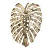18.9x13.4x1.4" Gold Monstera Leaf Wall DÃ©cor
