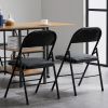 [Old Code: 33457557]4pcs Elegant Foldable Iron & PVC Chairs for Convention & Exhibition Black