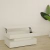 White Color Three-Tier Foldable Coffee Table with Drawers for Living Room Home Furniture