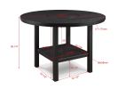 1pc Contemporary Transitional Style Counter Height Round Dining Table w Lazy Susan Charcoal Finish Dining Room Solid Wood Wooden Furniture