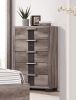 1pc Contemporary Chest Five Drawers Metal knobs Brown Gray Finish Bedroom Wooden Furniture