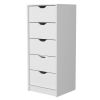Logan White 5 Narrow Drawer Dresser