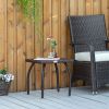 Outsunny Wicker Side Table Patio All-Weather Material Outdoor Furniture