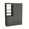 Kenya 3 Drawers Armoire, Double Door, 3-Tier Shelf Smokey Oak