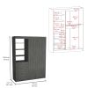 Kenya 3 Drawers Armoire, Double Door, 3-Tier Shelf Smokey Oak