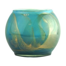 Turquoise Polish 4 Inch Scented Candle Globe Burns 50 Hrs