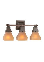 Meyda 20"W Bungalow Frosted Amber 3 Lt Vanity Light