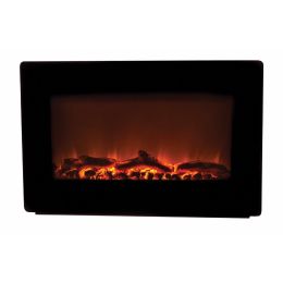WT Living Black Wall Mounted Electric Fireplace - 1350 Watts