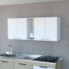 Winslow 150" Wall Cabinet, Four Doors, Two Divisions, Two Shelves, Black