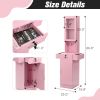 Stand Barber Station, Hair Styling Equipment with Glass Door, 3-Tier Shelf, Drawer, Cabinet, Dryer Tool Holders, Salon Spa Beauty Table Furniture